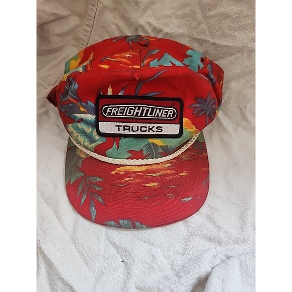 Vintage FREIGHTLINER Tropical Trucker Rope SnapBack Adjustable By San Sun - Picture 1 of 6
